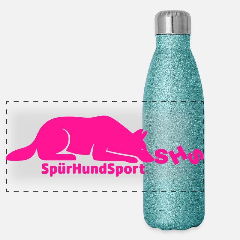 Logo SHS rose Gourde isotherme panoramique pailletée 500 ml