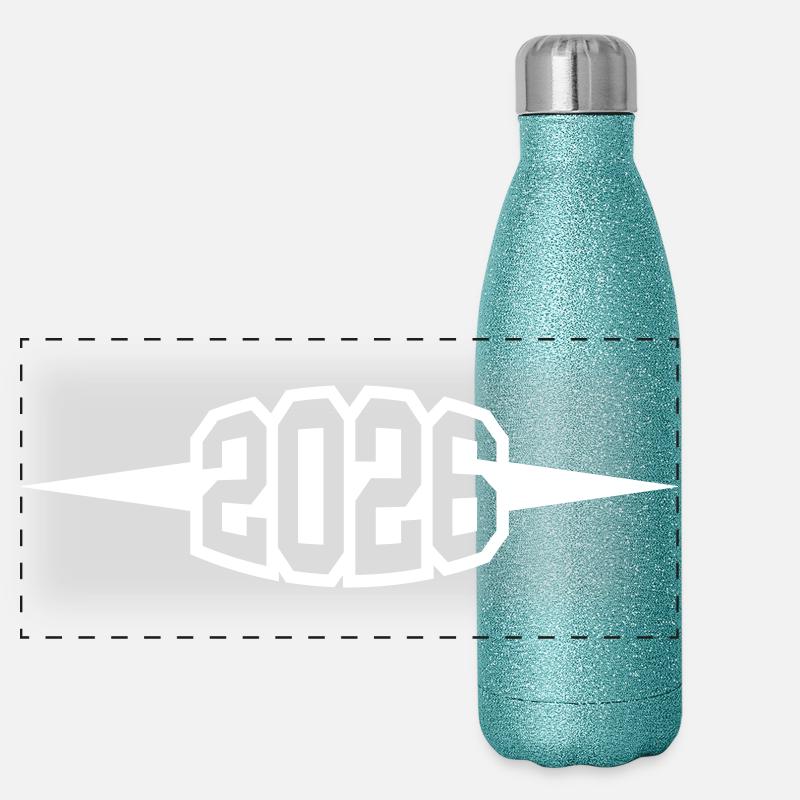 Année 2026 Gourde isotherme panoramique pailletée 500 ml