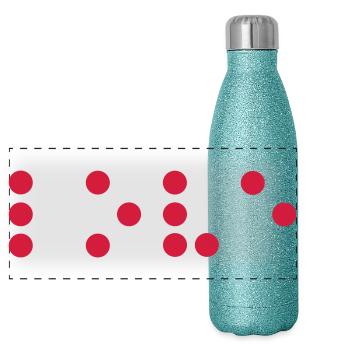 Love - in Braille - Panoramic Glitter Thermal Bottle 500 ml - blue glitter - Front