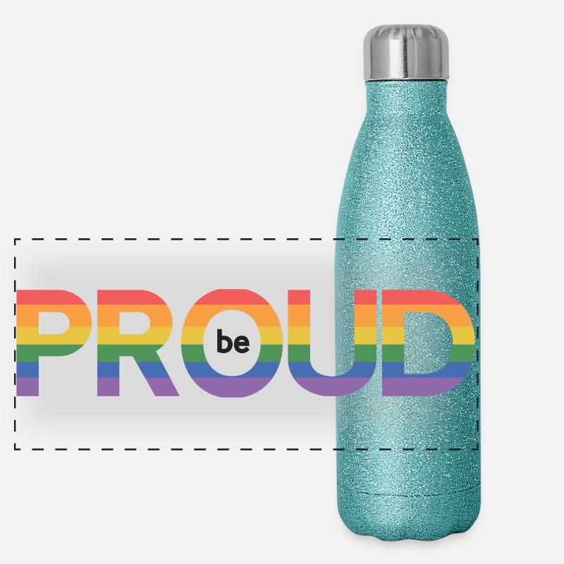 LGBT Pride Month - Sei stolz Panorama Glitzer Isolierflasche 500 ml