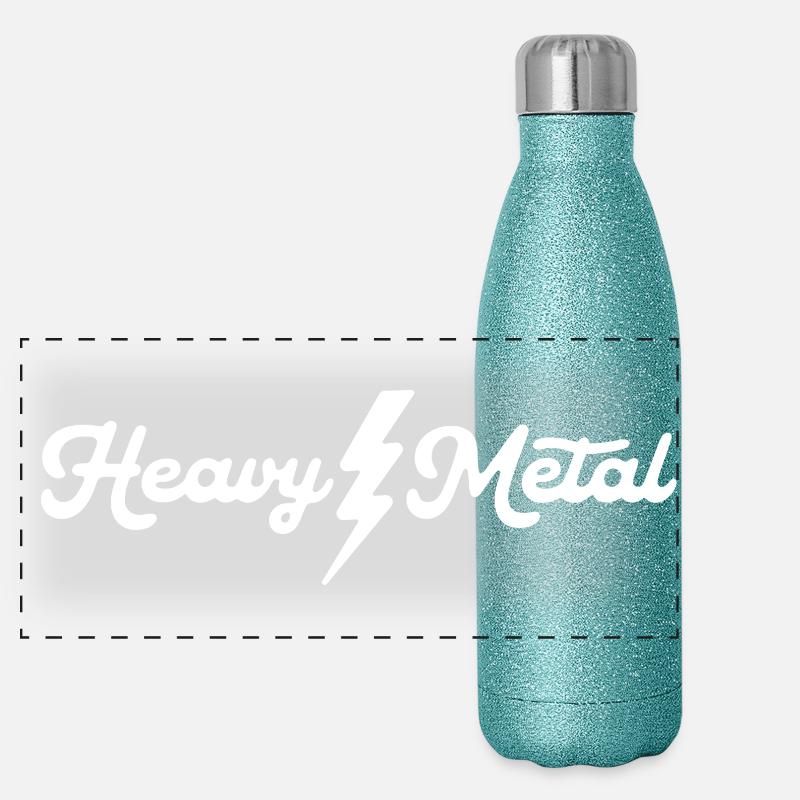 Heavy Metal Lightning Skript Panorama Glitzer Isolierflasche 500 ml