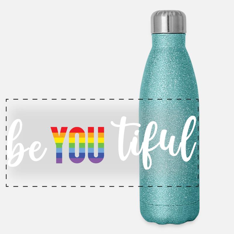 Pride Month LGBT - BeYOUTiful Panoramic Glitter Thermal Bottle 500 ml