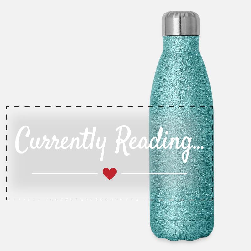 Currently Reading Bücherwurm Spruch Panorama Glitzer Isolierflasche 500 ml