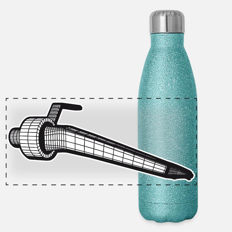 DJ-System, Djing, Needle, Turntablism Panorama Glitzer Isolierflasche 500 ml