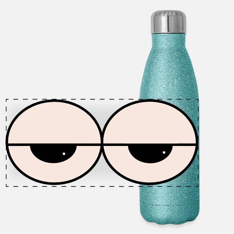 Schlummernde Augen Minimalstil Panorama Glitzer Isolierflasche 500 ml