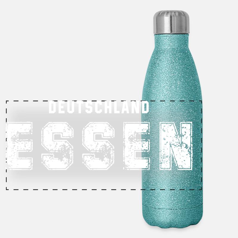 Deutscher Querformatdruck Panorama Glitzer Isolierflasche 500 ml