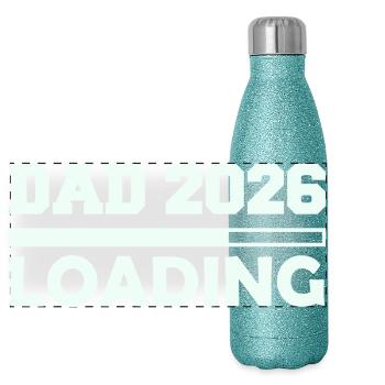 Papa 2026 invites - Panoramic Glitter Thermal Bottle 500 ml - blue glitter - Front