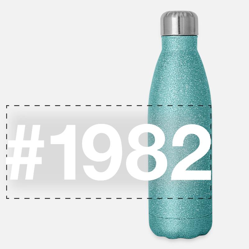 1982 Hashtag 44e anniversaire 44 ans Gourde isotherme panoramique pailletée 500 ml