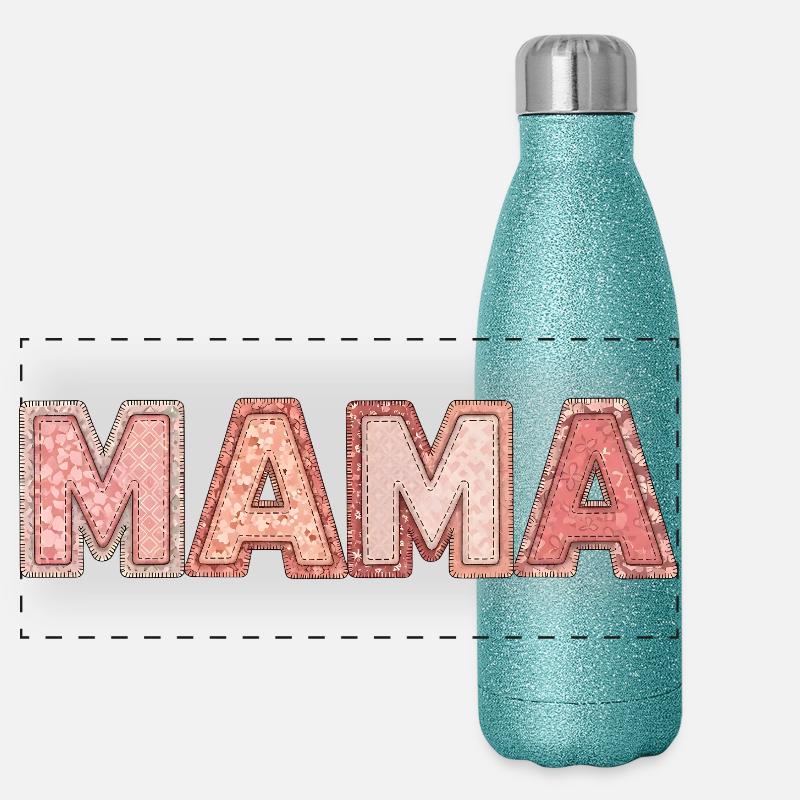 Chemise patchwork de maman pour mamans Gourde isotherme panoramique pailletée 500 ml