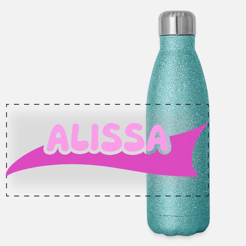 Alissa als Lable Panorama Glitzer Isolierflasche 500 ml