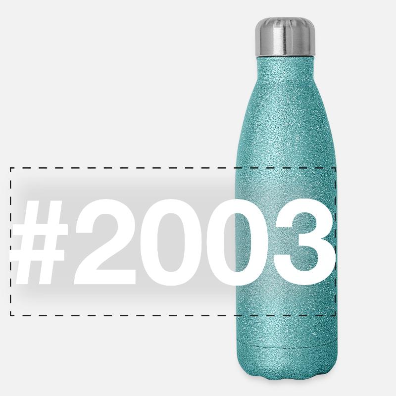 2003 Hashtag 23 ans 23e anniversaire Gourde isotherme panoramique pailletée 500 ml