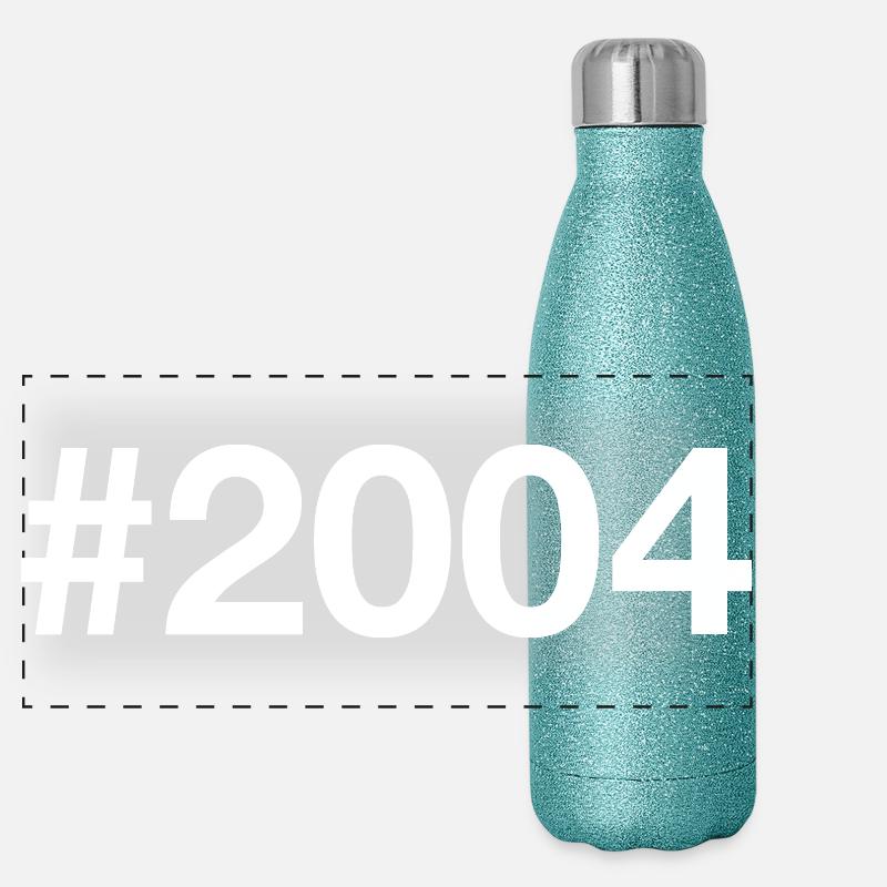 2004 Hashtag 22 ans 22e anniversaire Gourde isotherme panoramique pailletée 500 ml
