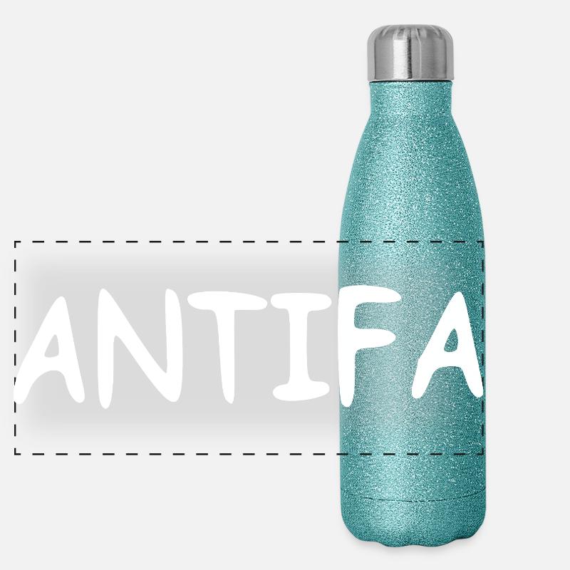 Antifa - blanc Gourde isotherme panoramique pailletée 500 ml
