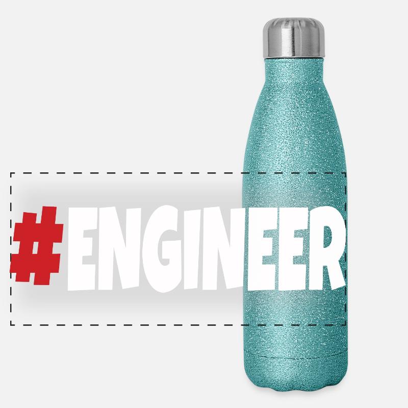#engineer Rouge & Blanc Gourde isotherme panoramique pailletée 500 ml