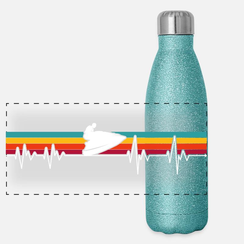 Impulsion de semelle sur rayures rétro Gourde isotherme panoramique pailletée 500 ml