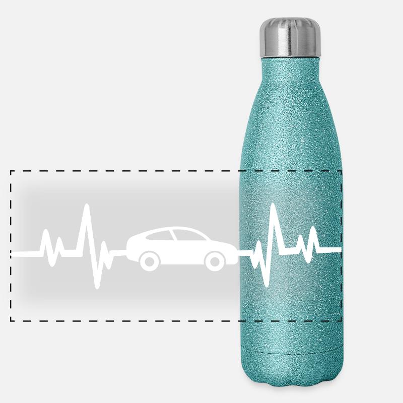 Heartbeat car Panorama Glitzer Isolierflasche 500 ml