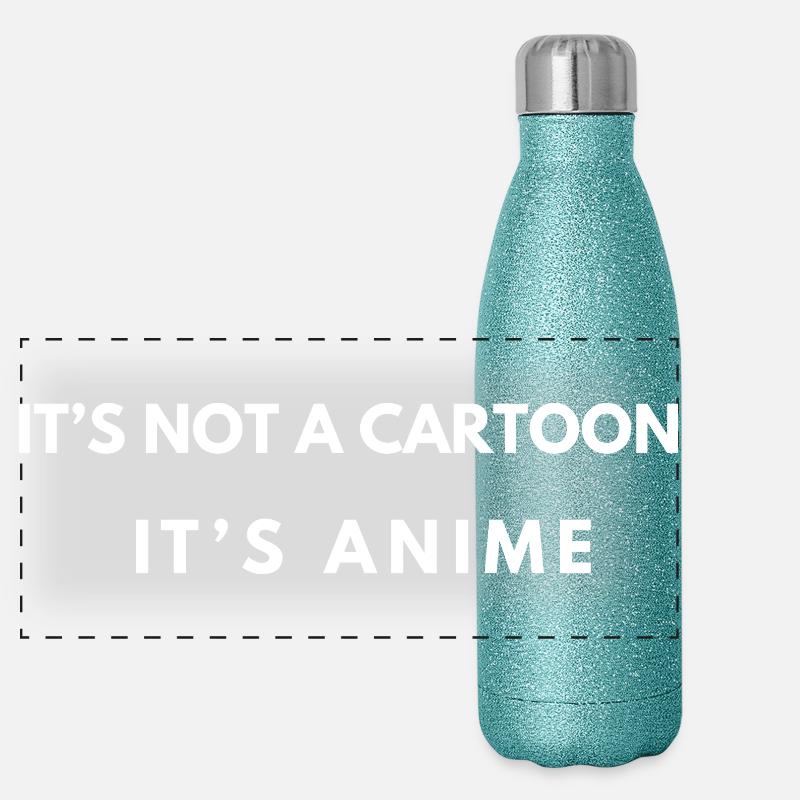 Ce n’est pas un dessin animé - Citation d’anime Gourde isotherme panoramique pailletée 500 ml