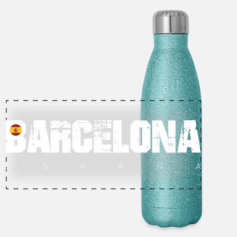 Barcelone Gras Type en détresse Gourde isotherme panoramique pailletée 500 ml