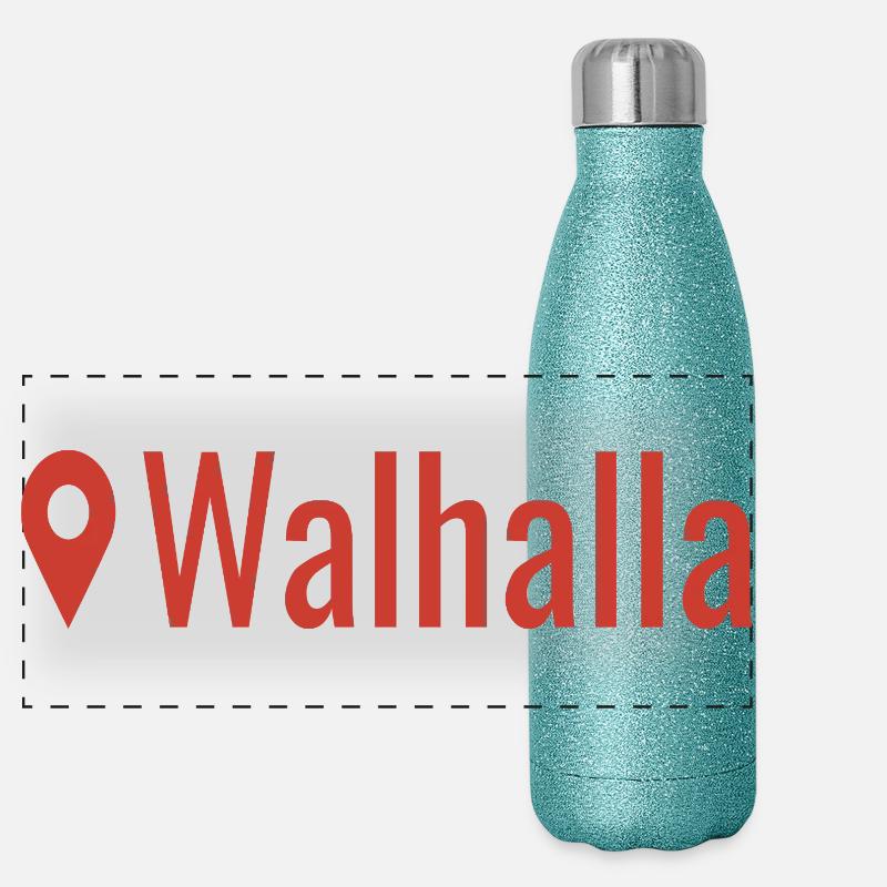 Wikinger Standort Walhalla  Panorama Glitzer Isolierflasche 500 ml