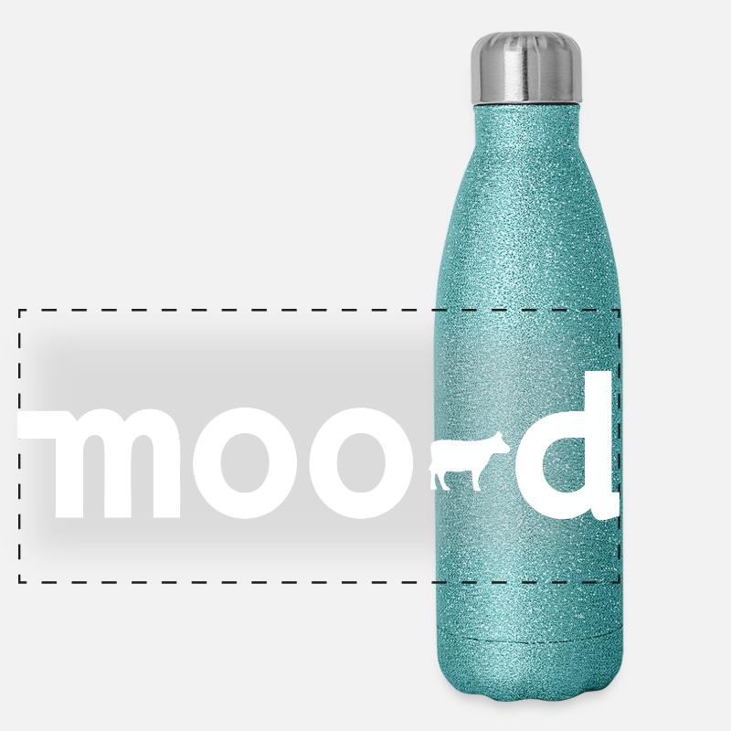 Mood Cow Pun Minimal Gourde isotherme panoramique pailletée 500 ml