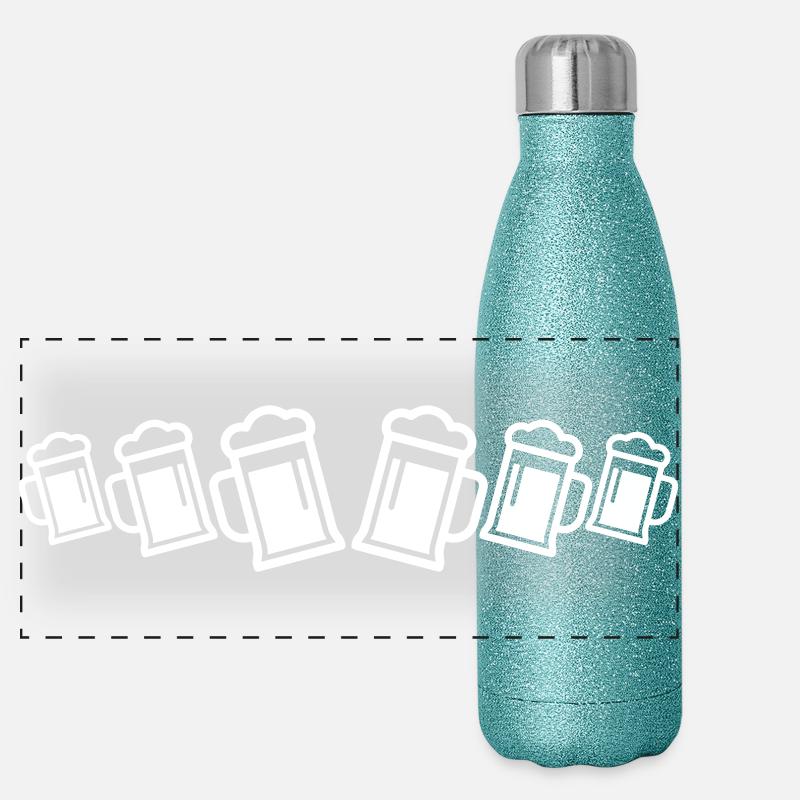 Bier Bierkrug Panorama Glitzer Isolierflasche 500 ml