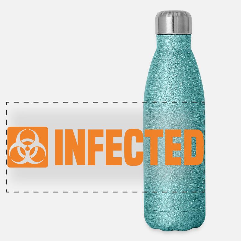 Infected Infiziert Biohazard Panorama Glitzer Isolierflasche 500 ml