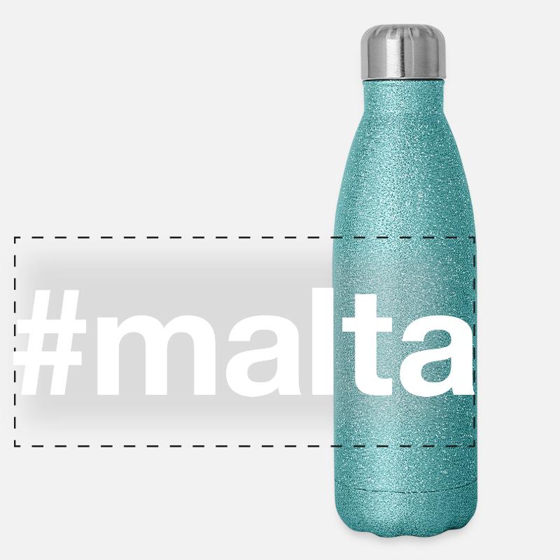 MALTA Hashtag Panorama Glitzer Isolierflasche 500 ml