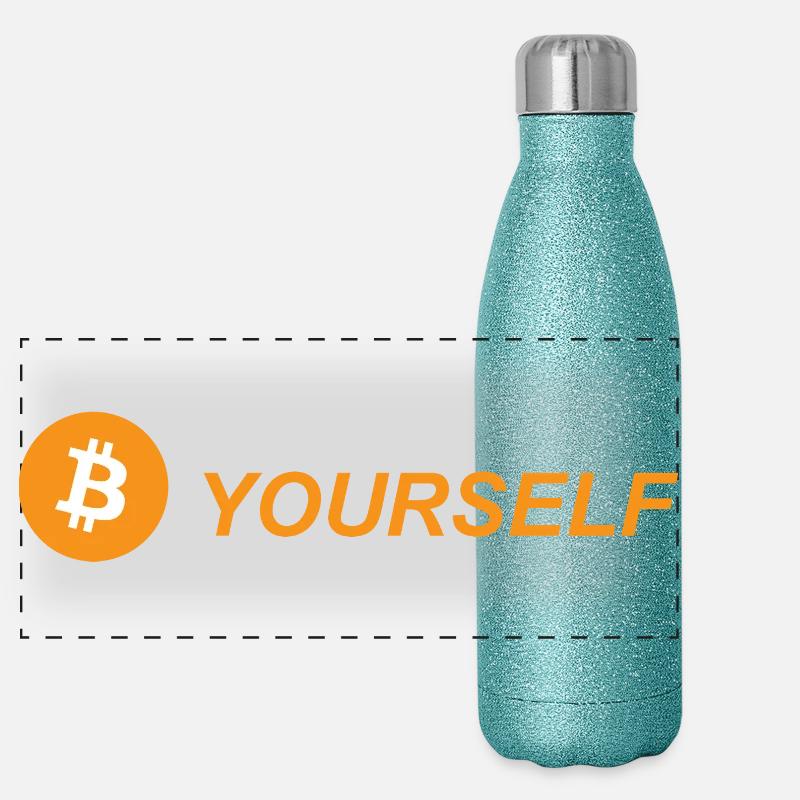 Bitcoin BTC Panorama Glitzer Isolierflasche 500 ml