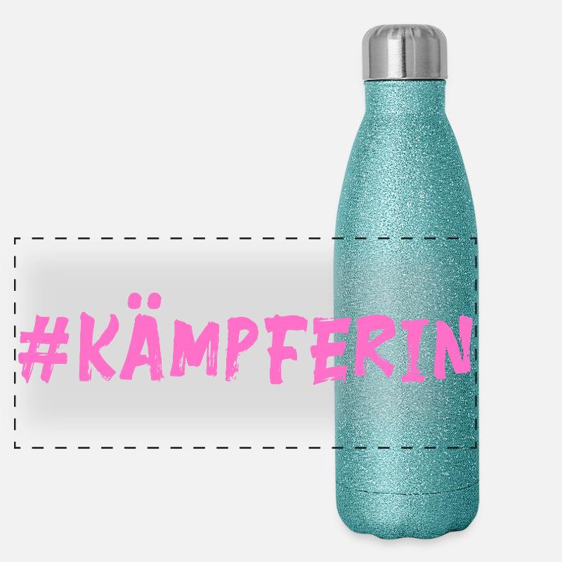 Kämpferin - Mut machen Panorama Glitzer Isolierflasche 500 ml