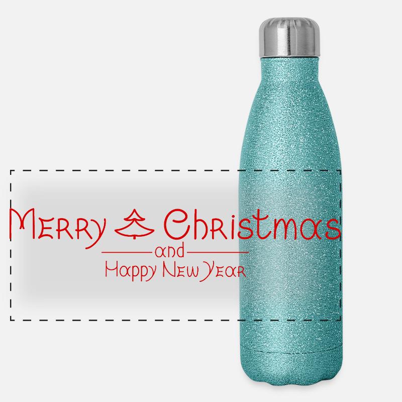 Joyeux Noël et bonne année 2026. Gourde isotherme panoramique pailletée 500 ml