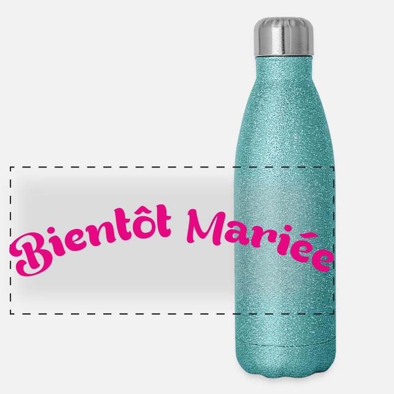 Future Madame : Design Bientôt Mariée Rose Chic Gourde isotherme panoramique pailletée 500 ml