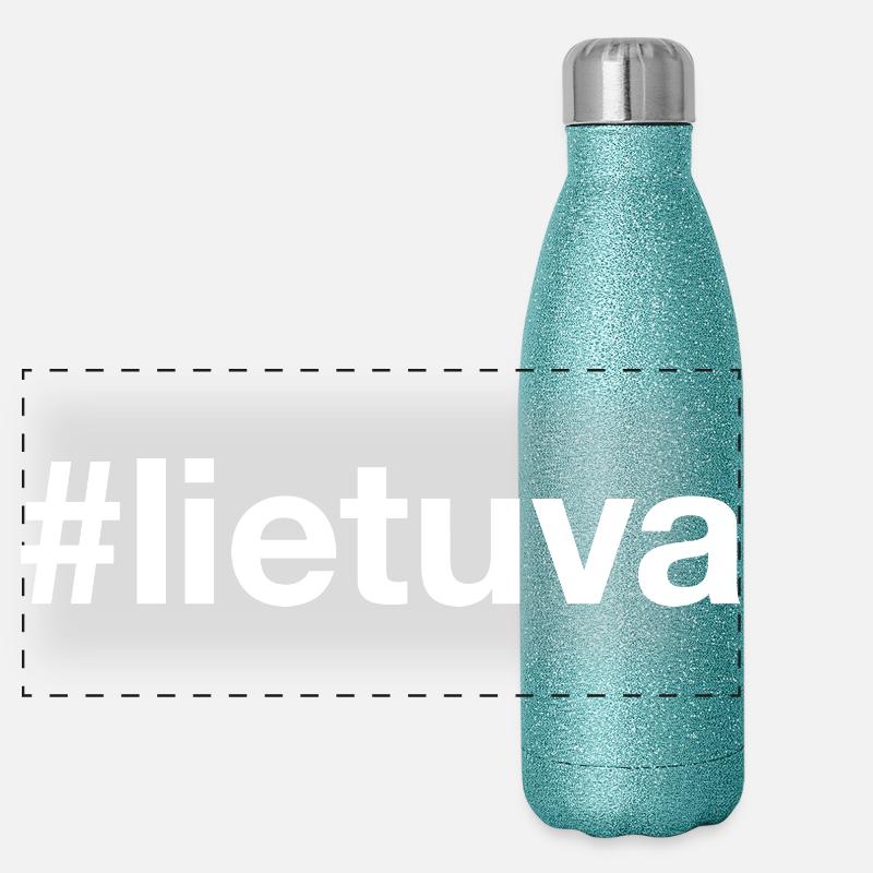 LIETUVA Hashtag Litauen Panorama Glitzer Isolierflasche 500 ml
