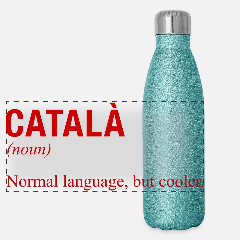 CATALAN Language Katalanisch Katalanische Sprache Panorama Glitzer Isolierflasche 500 ml