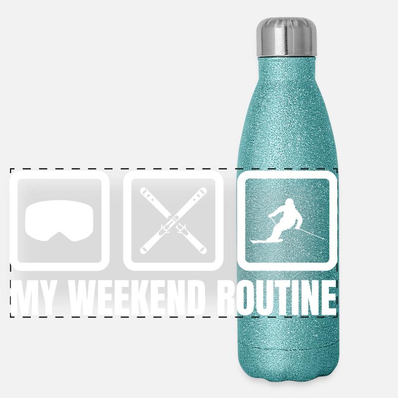 Meine Wochenendroutine Panorama Glitzer Isolierflasche 500 ml