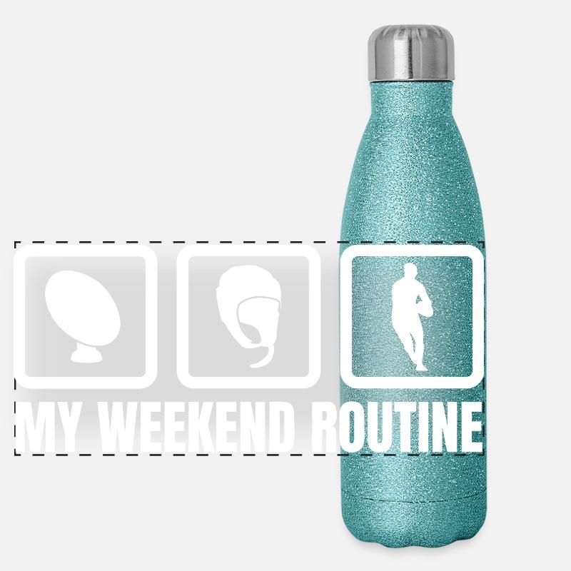 Meine Wochenendroutine Panorama Glitzer Isolierflasche 500 ml