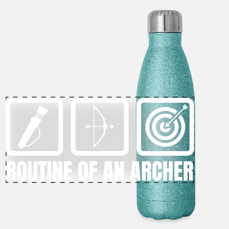 Routine eines Bogenschützen Panorama Glitzer Isolierflasche 500 ml