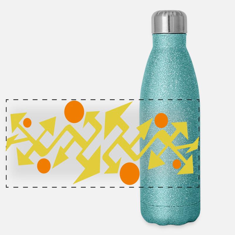Abstraktes Muster von Cean Panorama Glitzer Isolierflasche 500 ml