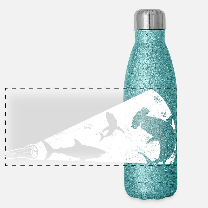 Shark Silhouette Megaphone Panoramic Glitter Thermal Bottle 500 ml