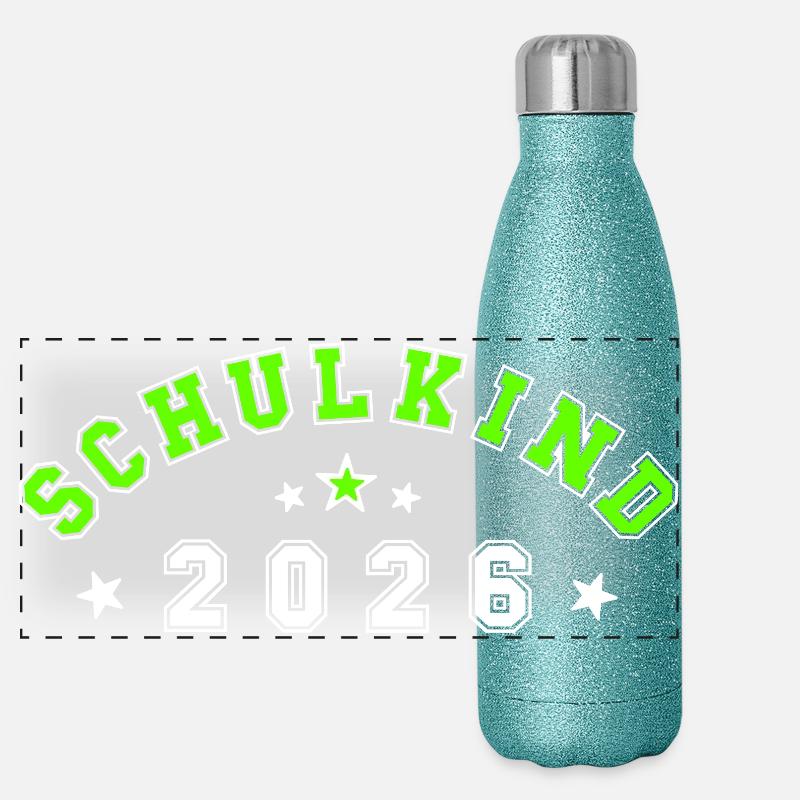 Schulkind 2026 Panorama Glitzer Isolierflasche 500 ml