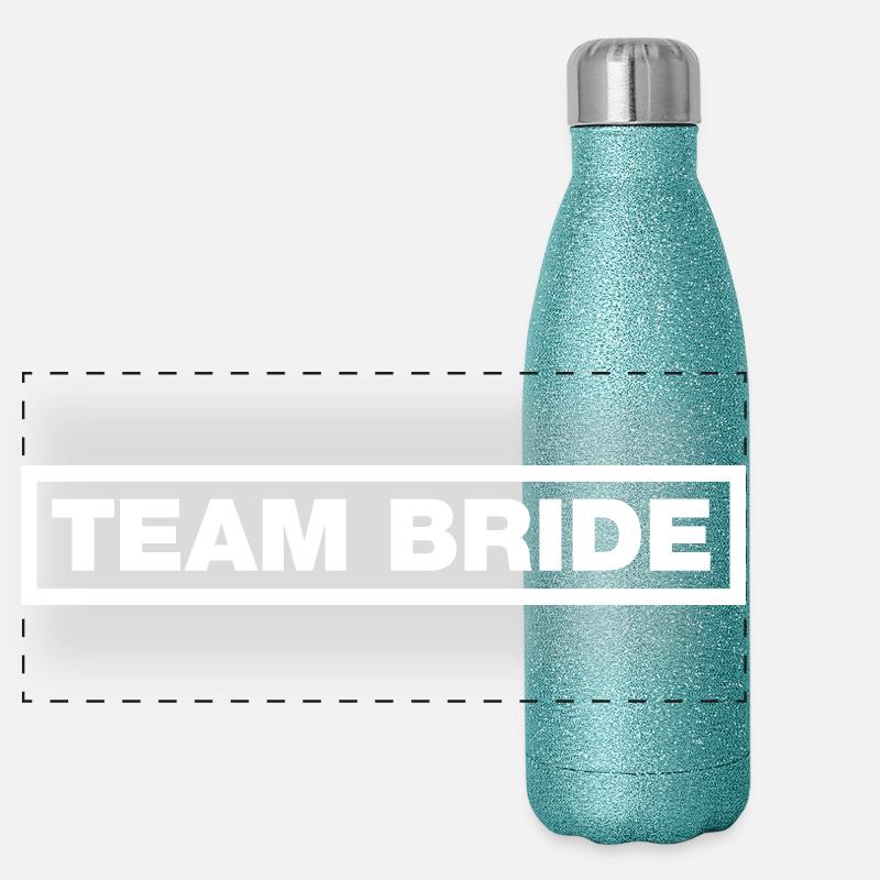 Team Braut (Bride) Panorama Glitzer Isolierflasche 500 ml