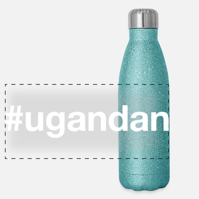 OUGANDA Hashtag Ouganda Gourde isotherme panoramique pailletée 500 ml
