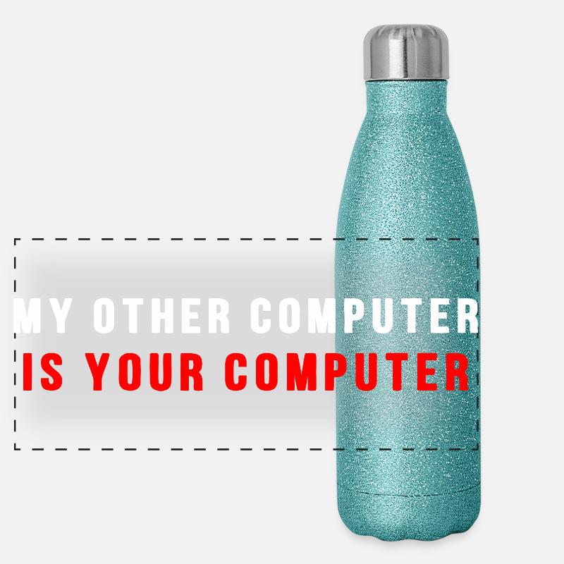 Mein anderer Computer ist dein Computer Panorama Glitzer Isolierflasche 500 ml