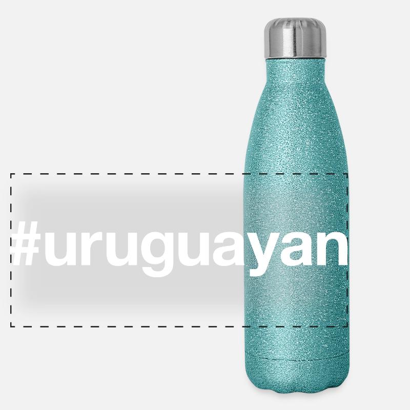 URUGUAYEN Uruguay Hashtag Gourde isotherme panoramique pailletée 500 ml