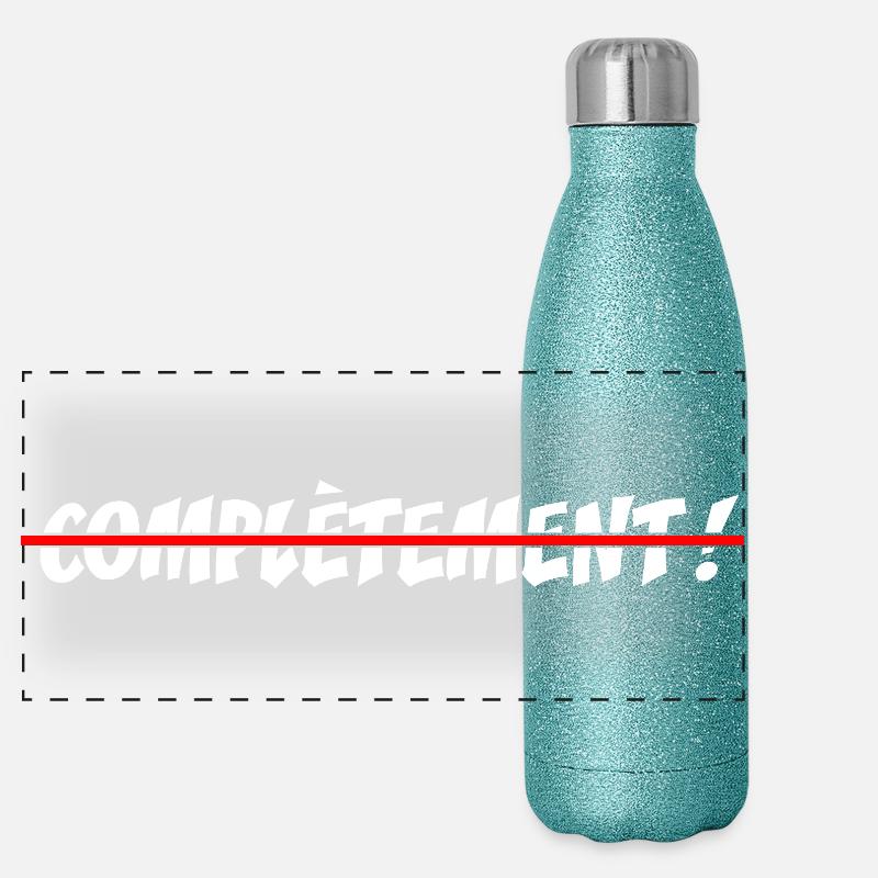 COMPLETELY CRAZY! - offbeat graphic humor Panoramic Glitter Thermal Bottle 500 ml