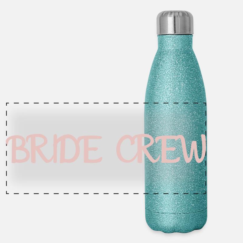 Bride Crew Wedding Party Crew (Équipage de mariage de mariée) Gourde isotherme panoramique pailletée 500 ml