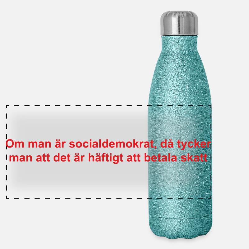 Analytisch-satirische Textgestaltung Panorama Glitzer Isolierflasche 500 ml