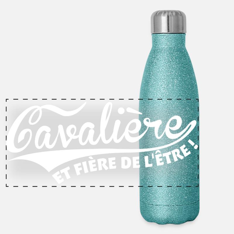 Cavalière et fière de l'être Gourde isotherme panoramique pailletée 500 ml