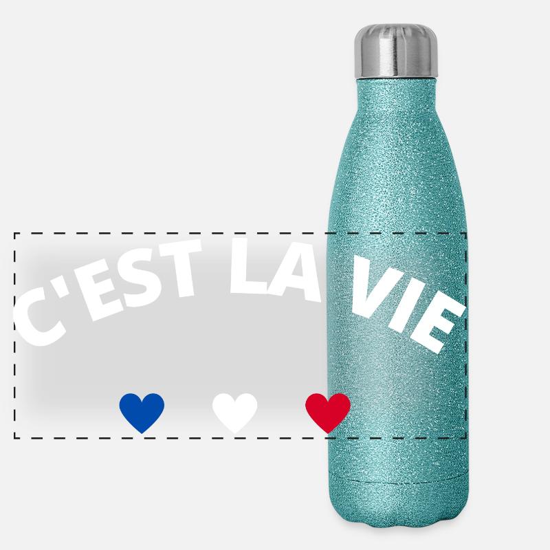 C'est la vie Gourde isotherme panoramique pailletée 500 ml