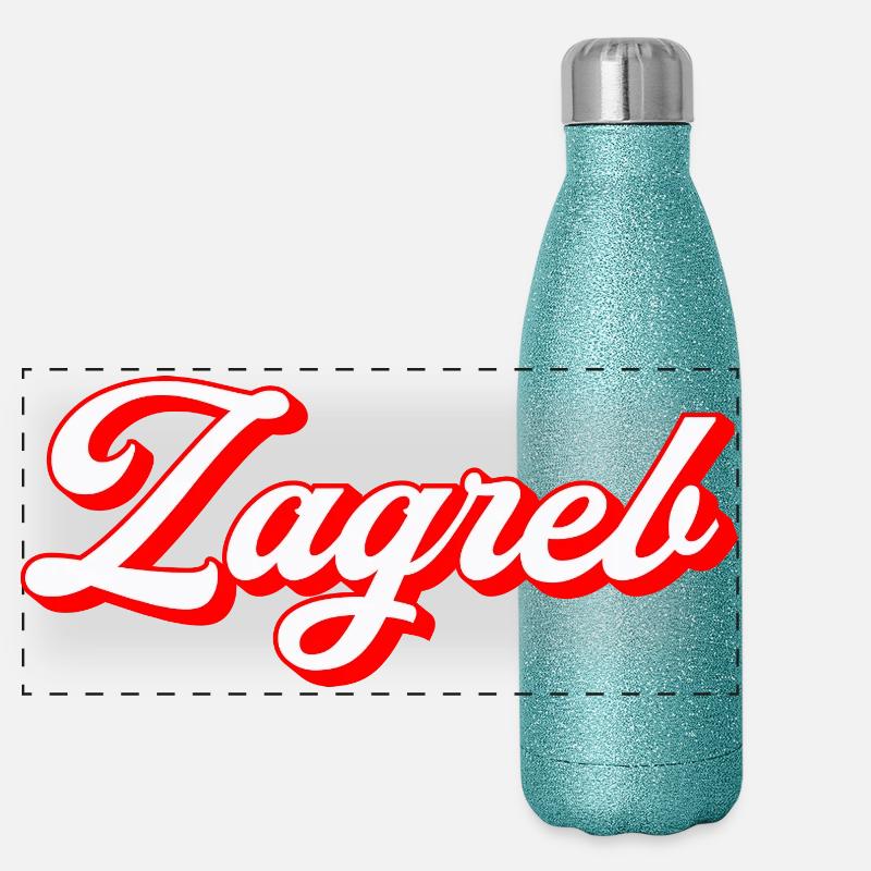 Zagreb Script Retro Panoramic Glitter Thermal Bottle 500 ml