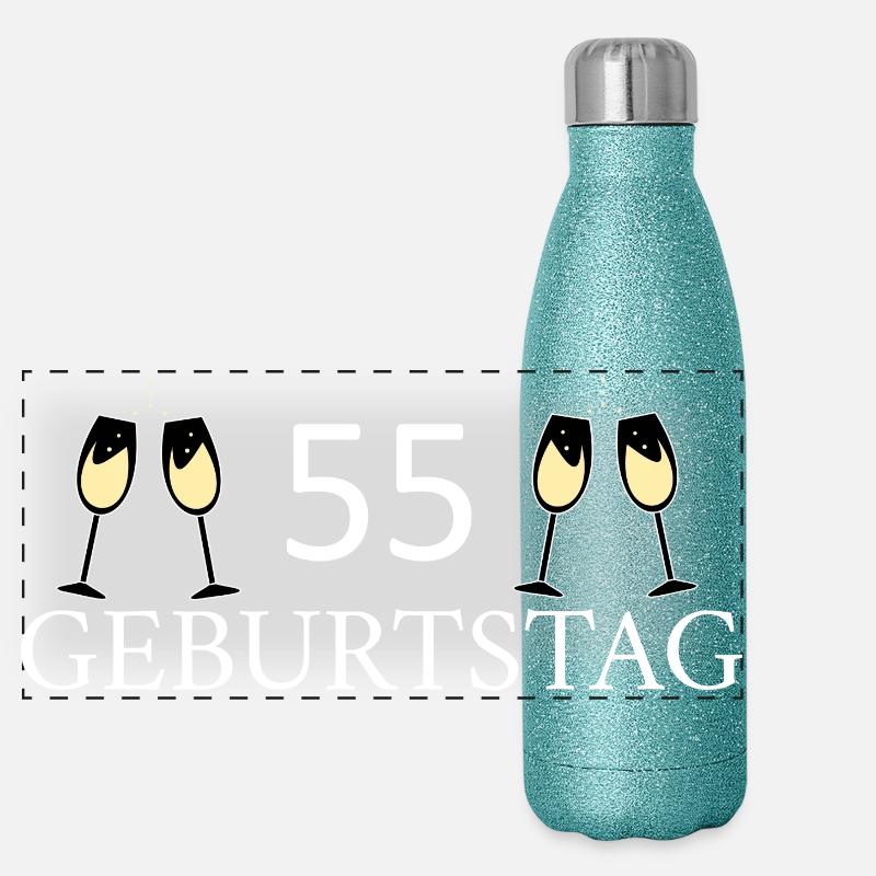 55th birthday 55 years Panoramic Glitter Thermal Bottle 500 ml